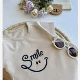 رامپر نوزادی پسرانه طرح smile جنس پنبهای لطیف سایز 6 ماه تا 3 سال