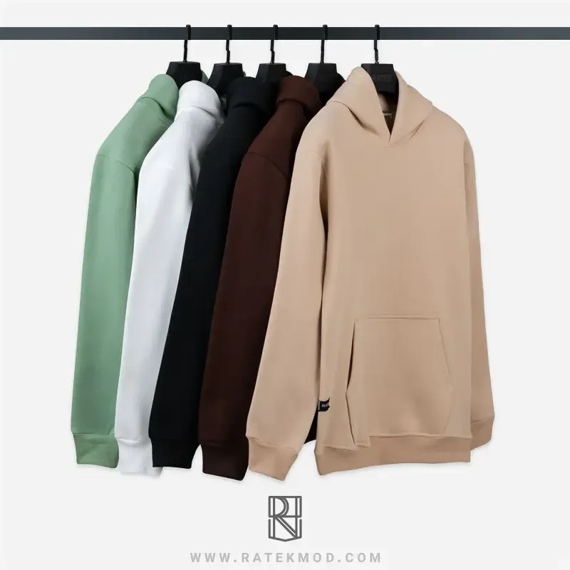 هودی ساده بیسیک دورس توکرک حوله ای لاکرا دار کلاه دار آستین بلند سایز بزرگ و معمولی